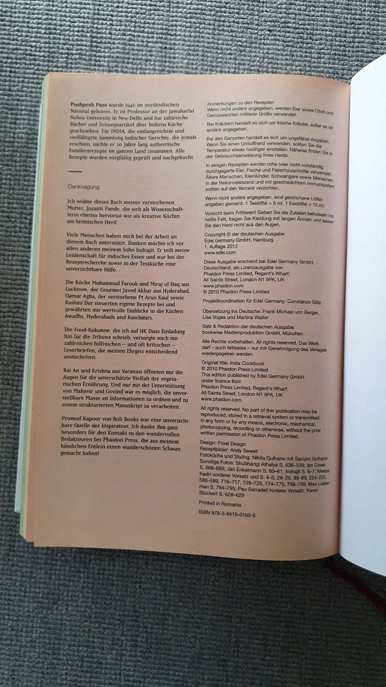 Libri: Indien / Das Kochbuch / Pushpesh Pant – Usato da Glattfelden venduto da sessa123 8