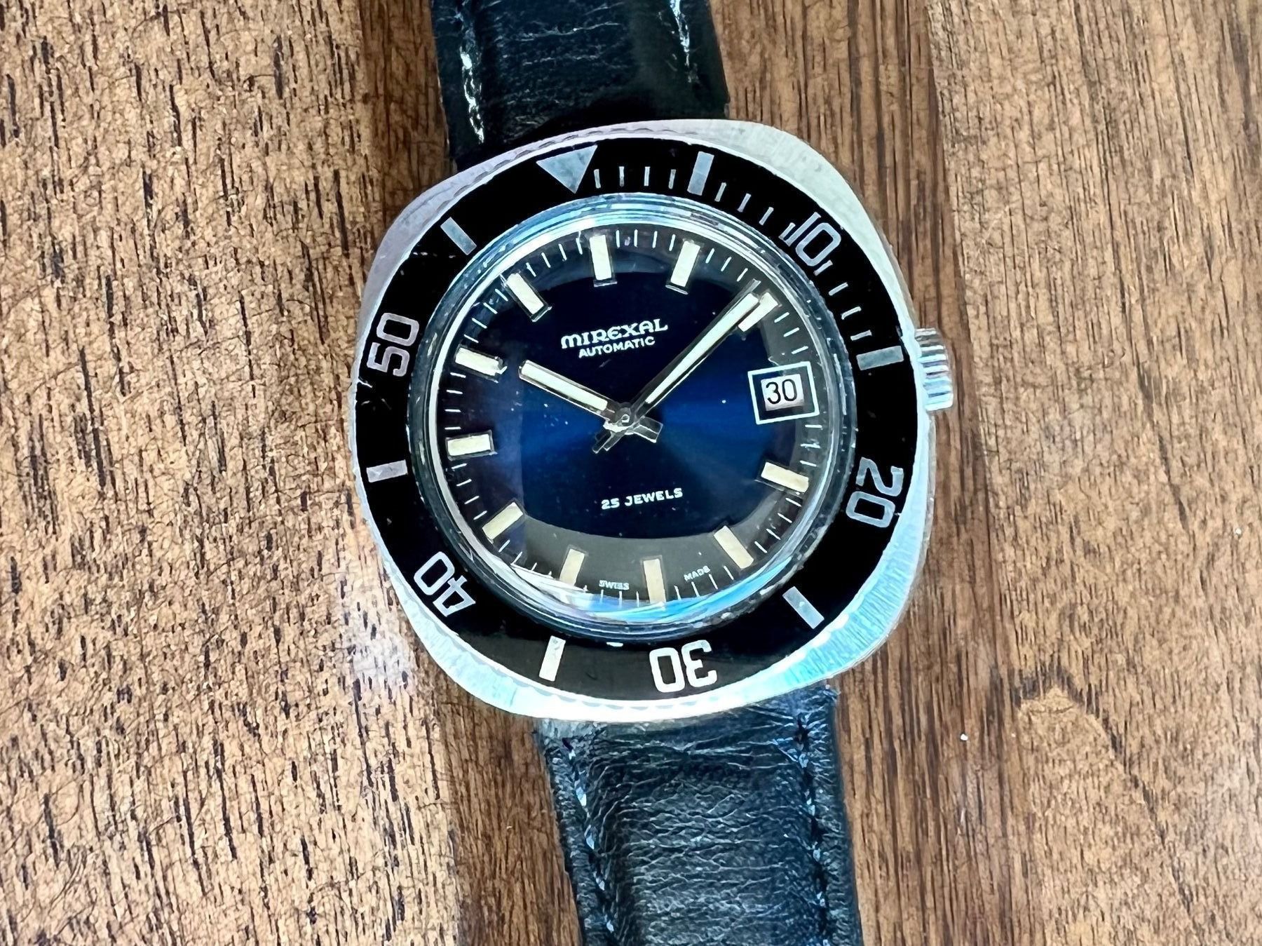 Orologi: Vintage blue dial patina jumbo watch – Usato da Morges venduto da thetimebureau