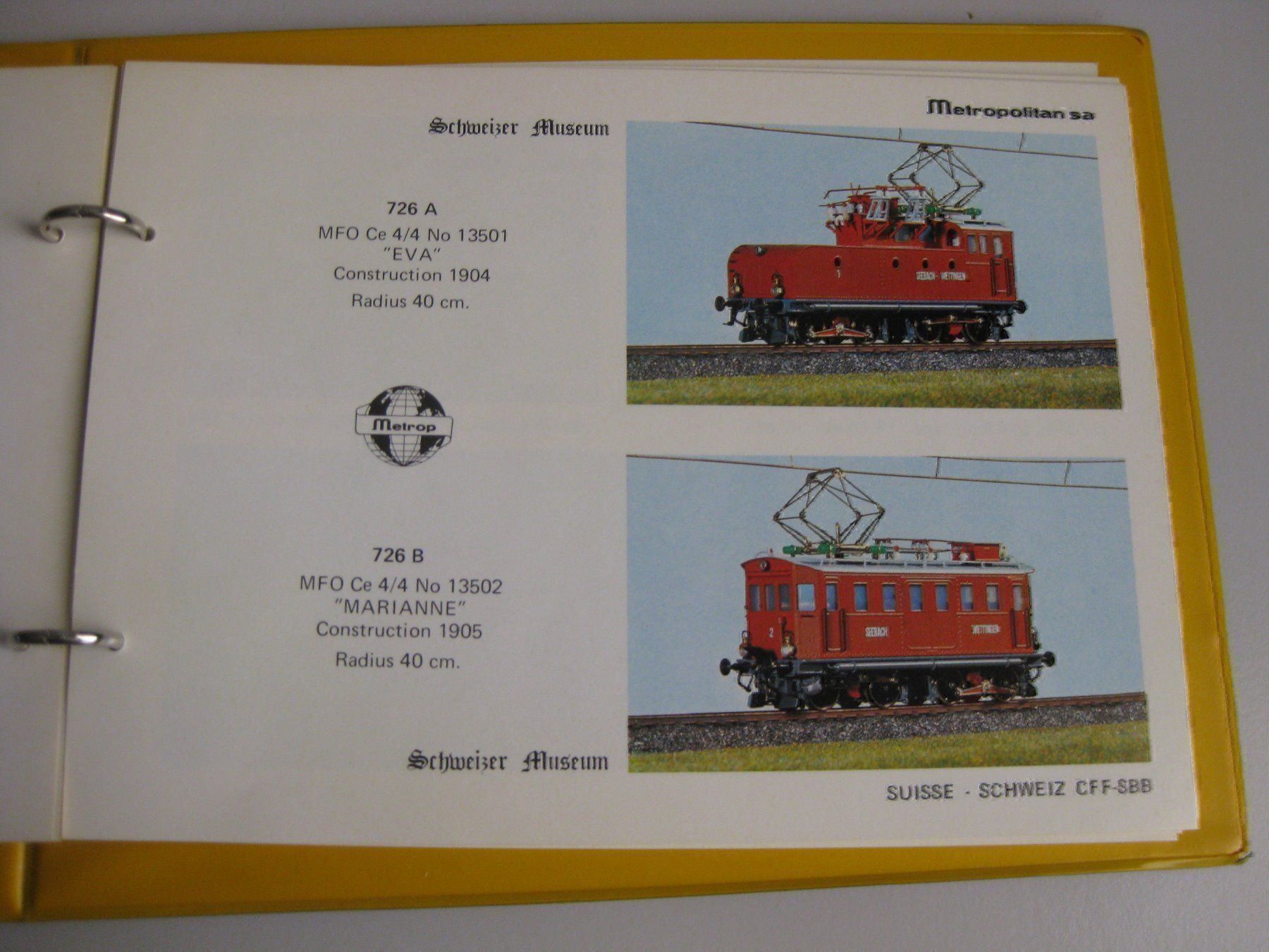 Metropolitan Modellini di ferrovie: Metrop Katalog Blau,  1978 – Usato da Buchs ZH venduto da swiss-train 4
