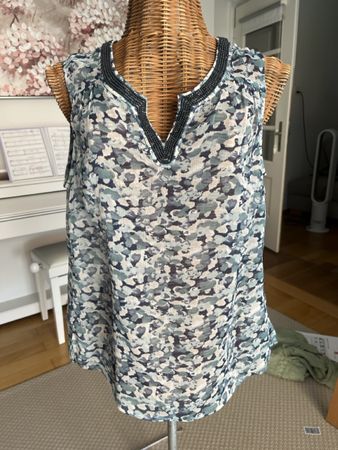 Street One Bluse, ärmellos, elegant, strassbordure, 38