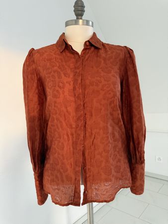 Damen Bluse in Rostrot mit Muster guter Zustand