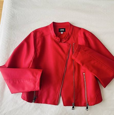 giubbotto pelle rosso mai usato