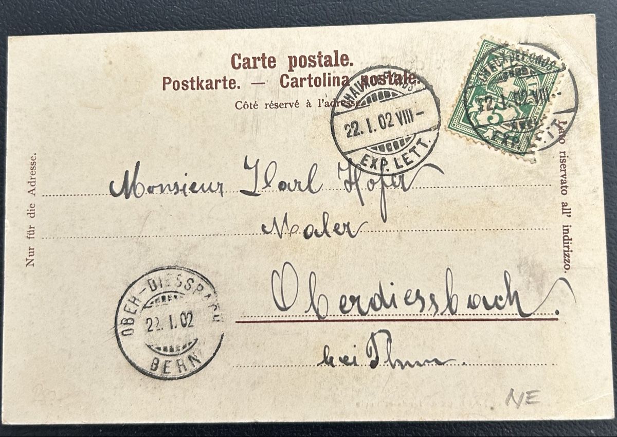 Ansichtskarten: La Chaux de Fonds 1902 – Gebraucht aus Horw von Tellbub 1