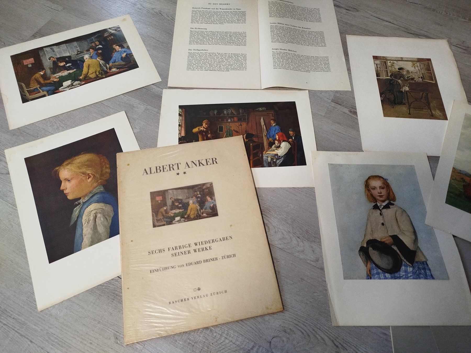 Dipinti: Albert Anker 2 Kunstmappen farbige Drucke & Beschrieb – Usato da Glashütten venduto da lightmoon