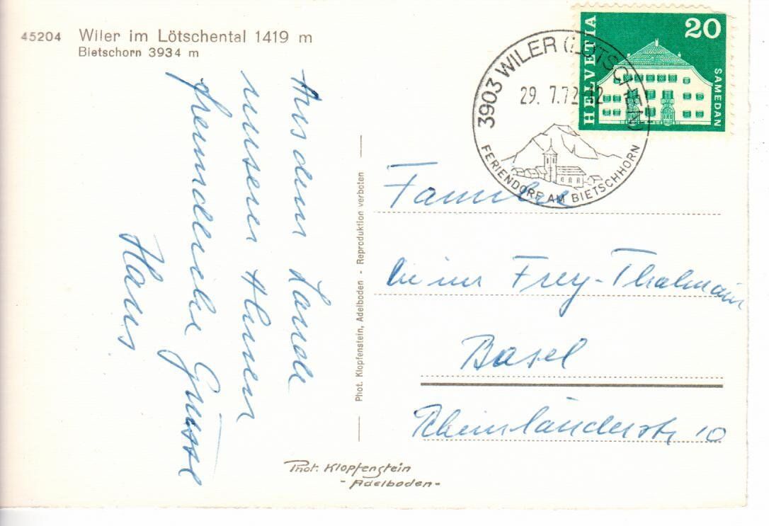 Cartoline postali: Wiler im Lötschental – Usato da Wolhusen venduto da Curver9 1