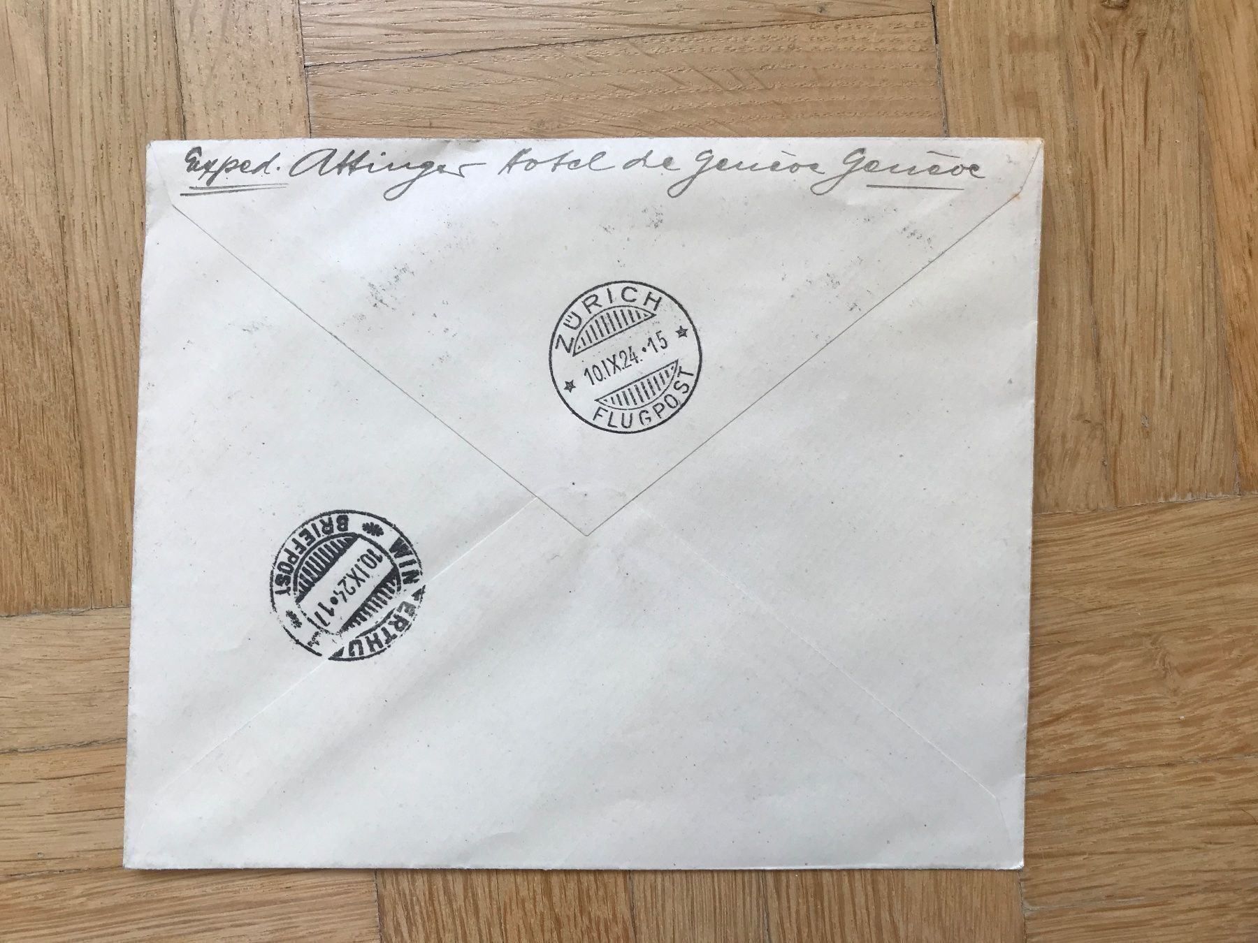 Alle Briefmarken: 1924 Flugpost Couvert mit F10 – Gebraucht aus stäfa von brandy66 1