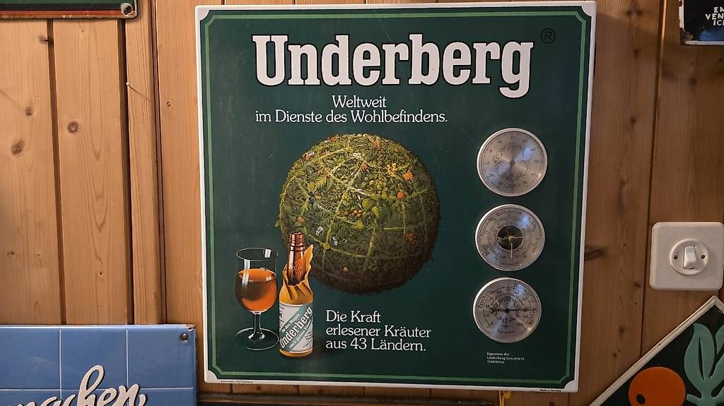 Insegne: Underberg Emailschild47x 47 cm. 1960/70 – Usato da Ettingen venduto da 1964erNachtzugfahrer