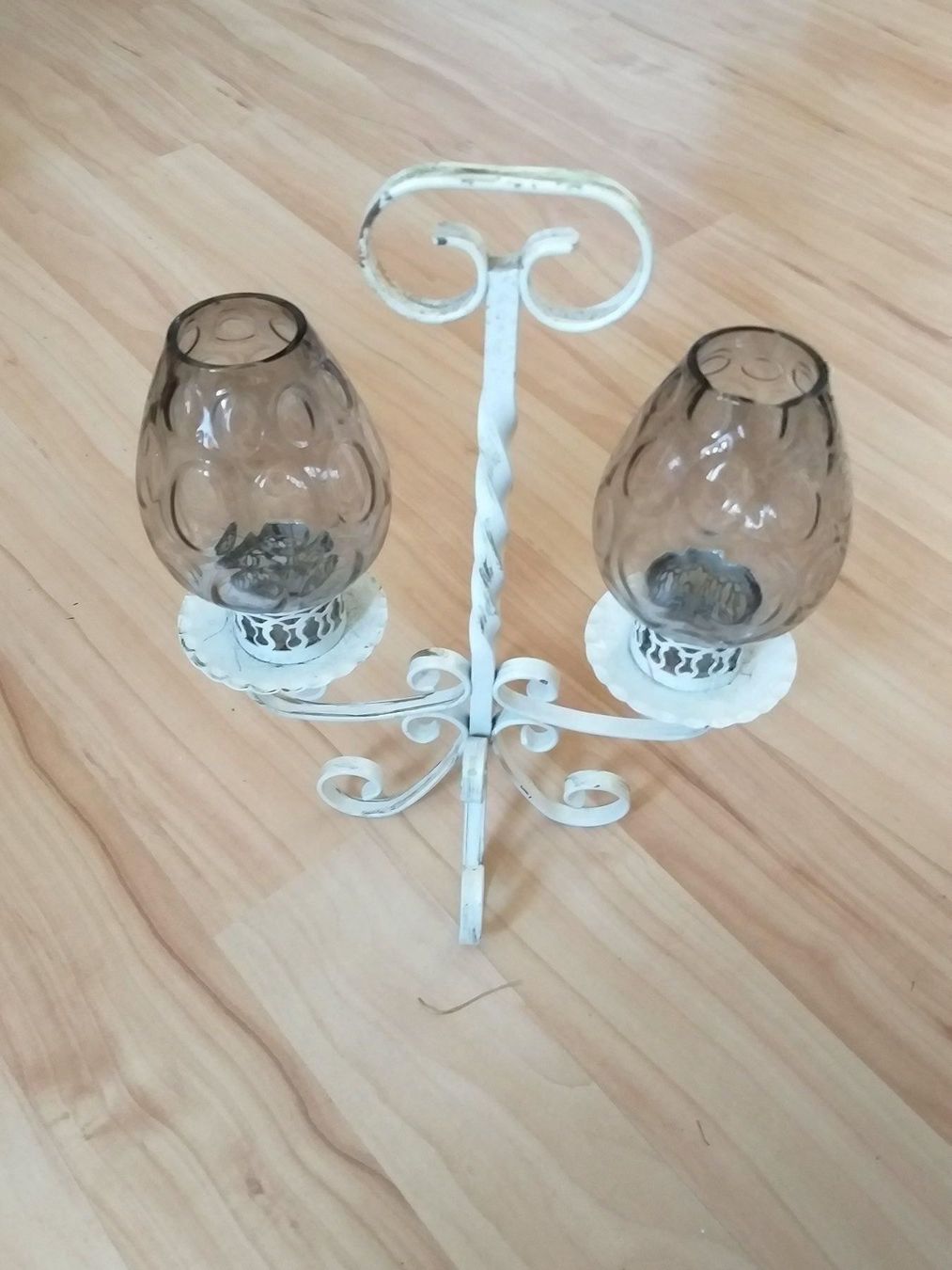 Kerzen: Doppelkerzenhalter mit Windgläser – Gebraucht aus Hunzenschwil von Fanta01