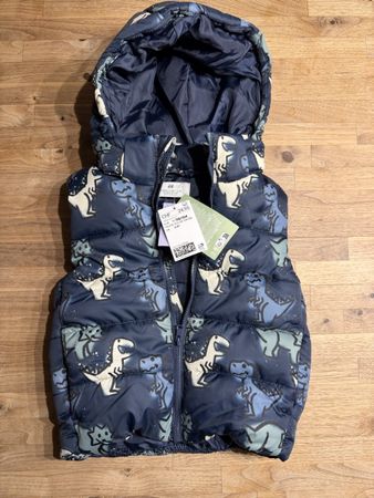 H&M Kinder Weste Dinosaurier Motiv blau Grösse 98/104
