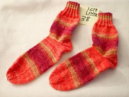 Handgestrickte Wollsocken  Gr.38 - 6 Fädig   (628)