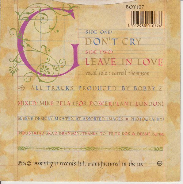 Dischi in vinile: Boy George: Don't Cry 7" – Usato da Steinhausen venduto da Vilivinili 1