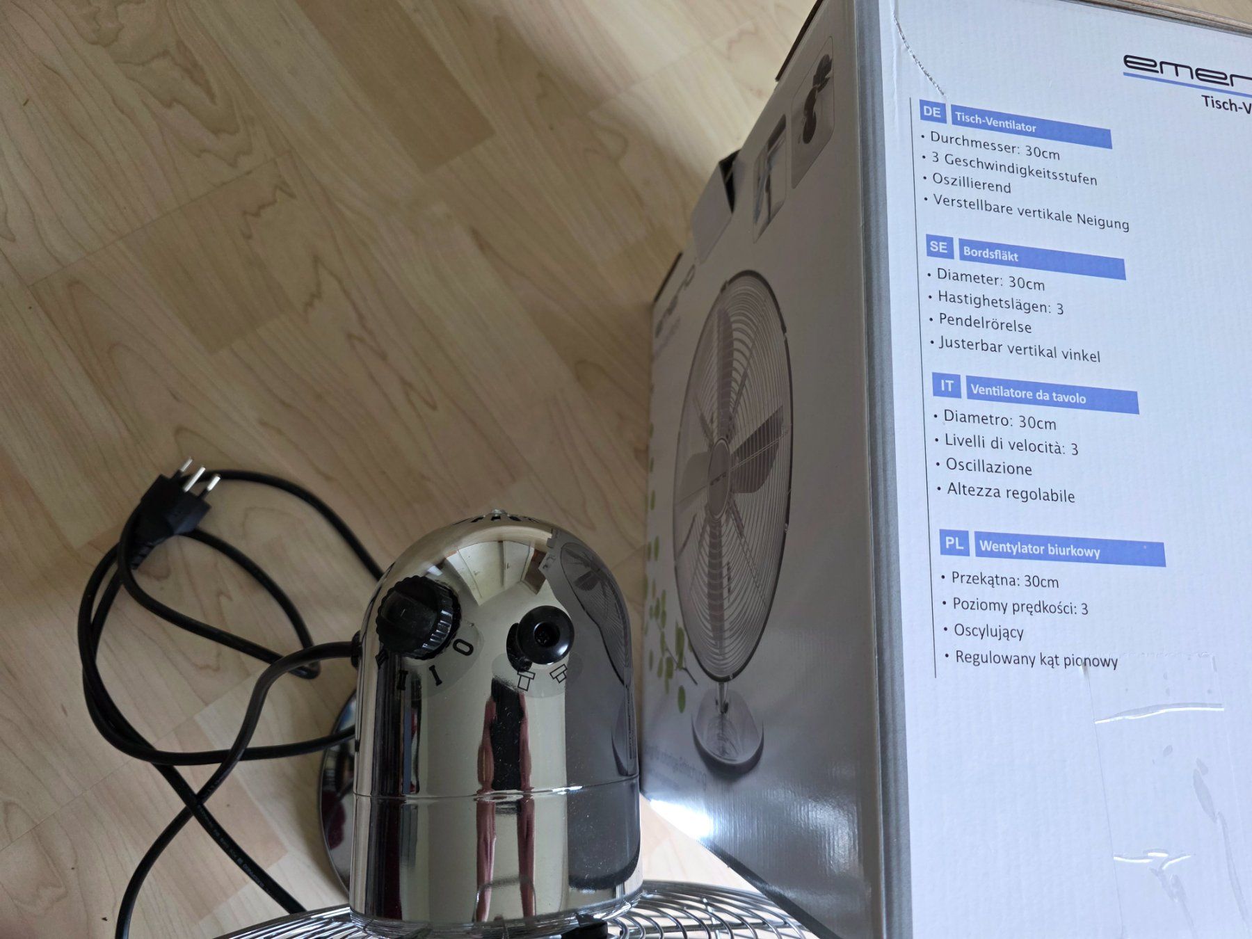 Ventilatoren: Tischventilator emerio Chrom 30cm Durchmesser neuwertig – Gebraucht aus Winterthur von Marcello66 2