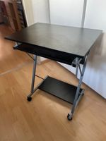 Rollwagen Computertisch schwarz Metall Gestell mit Ablage