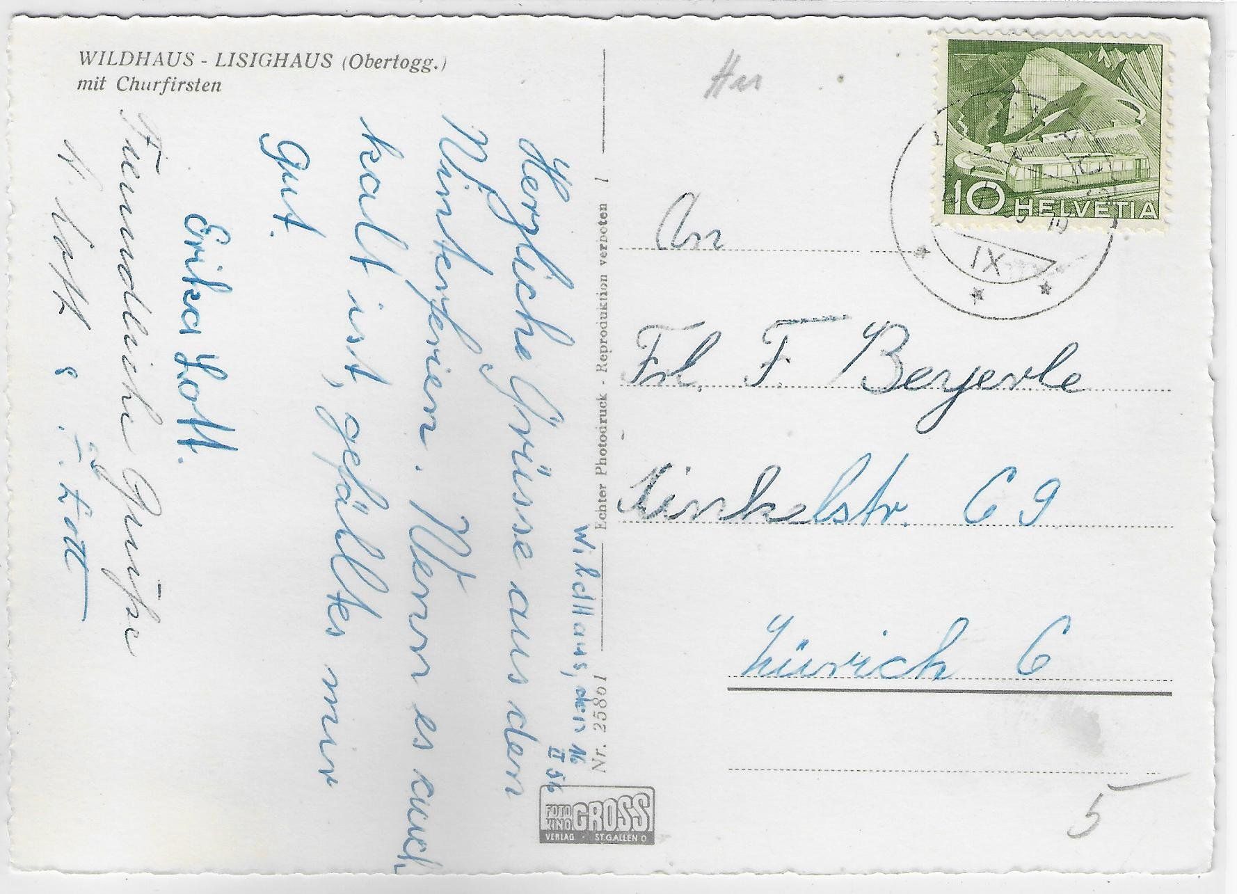 Cartoline postali: Wildhaus - Lisighaus im Winter – Usato da Ettingen venduto da Kartenplanet 1