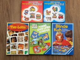 Sehr Alte Spiele puzzle blindekuh lotto Set 1986 rar selten