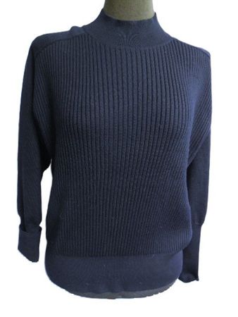 Gr. 38 navy COS Rippstrick-Wollpullover eher oversize NP185
