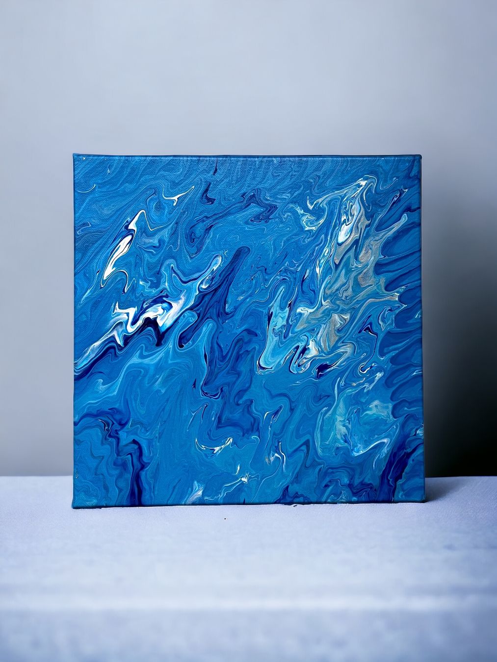 Dipinti: Gemälde blau weiss abstrakt – Nuovo (secondo la descrizione) da Hochdorf venduto da Jasminurschel