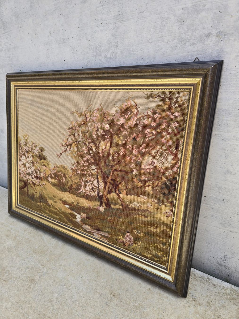 Foto & Immagini: Gobelin Stickbild Wandbild Landschaft mit Goldrahmen – Usato da Zofingen venduto da Loop_ReSale 2