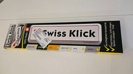 Nummernschild-Set Swiss Klick Schwarz 30 x 8 cm / 50 x 11 cm