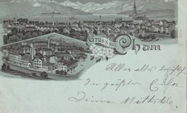 Gruss aus Cham/ZG-Mondschein-Litho 1899-Milchfabrik