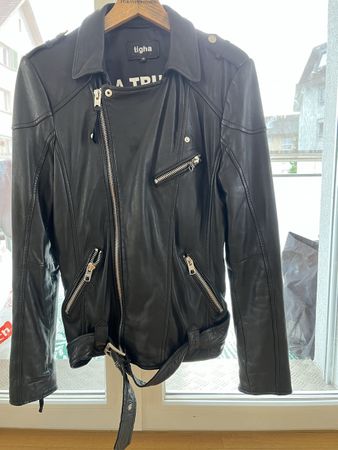 TIGHA Lederjacke, Schwarz, Grösse M, Top Zustand!