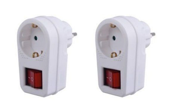 Stecker: ZWISCHENSTECKER SIMPEX BASIC mit Kippschalter 2 Stk – Neu (gemäss Beschreibung) aus Rebstein von attacca