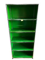 USM Haller Regal Grün mit 5 offenen Fächern (1x5)