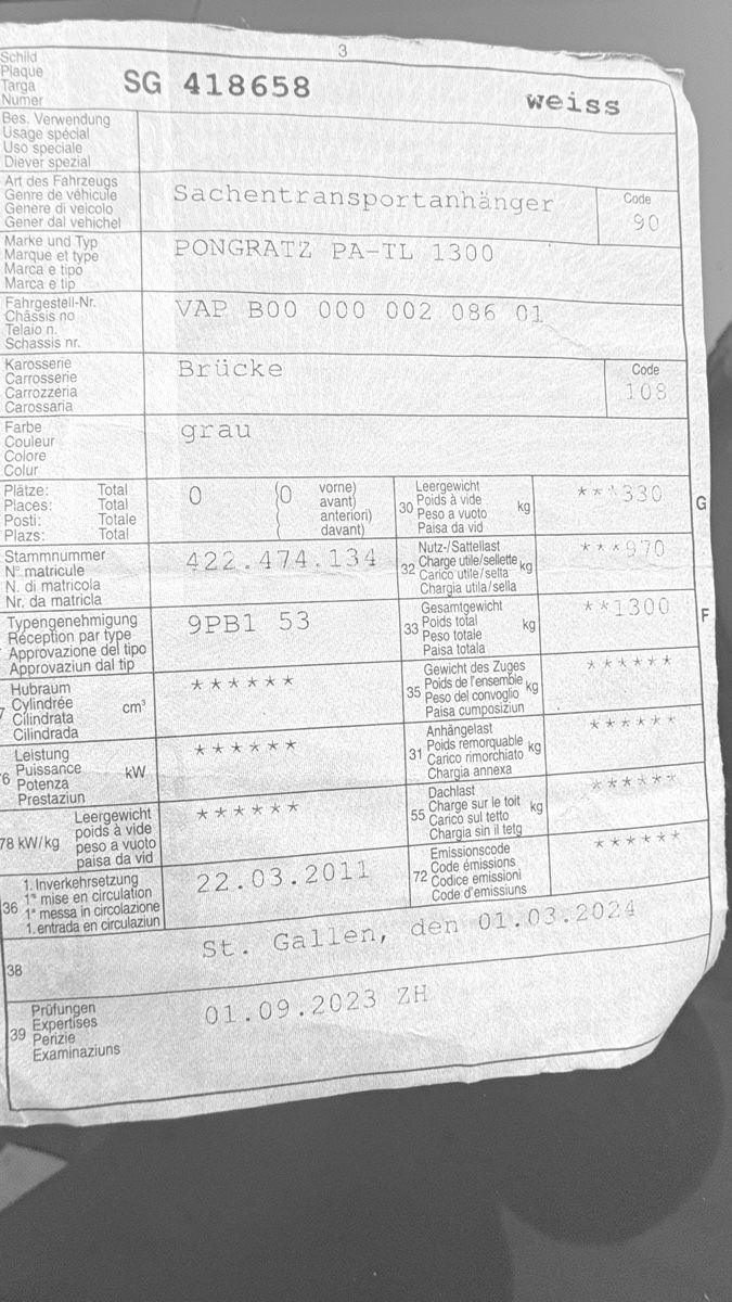 Pongratz Rimorchi: Sachentransportanhänger – Usato da Buchs SG venduto da coner555 6