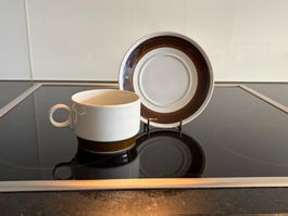 Tasse mit U'tasse Porzellan Rörstrad Forma O. Alberius 1967
