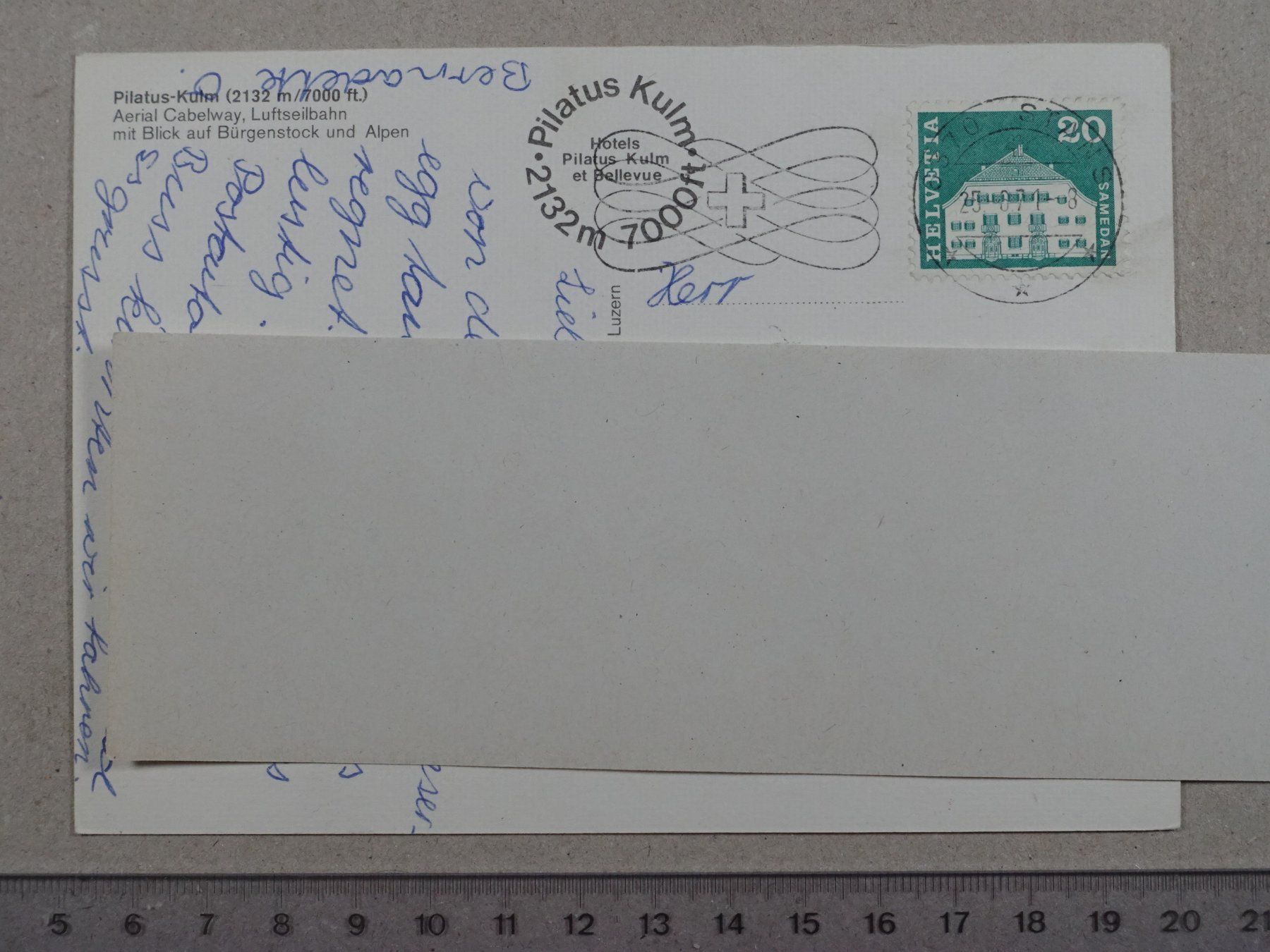 Cartoline postali: Pilatus, Luftseilbahn, 1971 – Usato da Lenzburg venduto da fh1 1