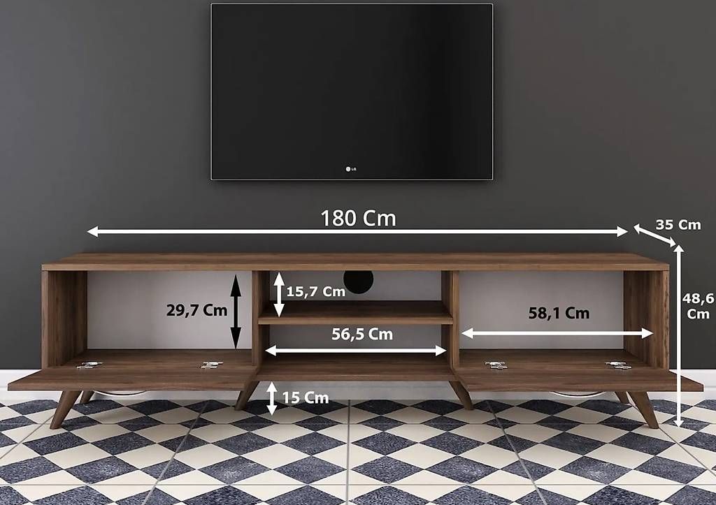 Mobili TV: Tv Möbel/Lowboard Walnuss Optik – Usato da Bern venduto da lilin28 1