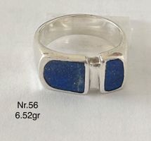 Handgefertigte Ringe aus Silber mit Lapislazuli.