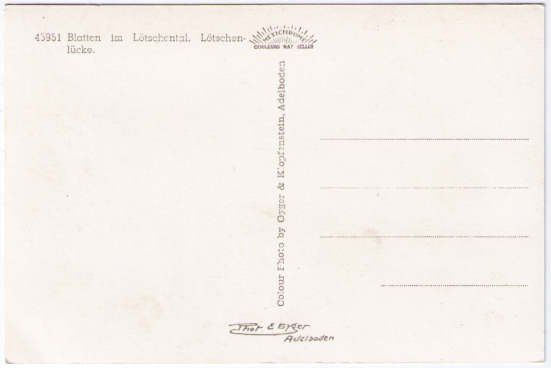 Cartoline postali: Blatten im L. - Lötschenlücke – Usato da Binningen venduto da Mountainrider 1