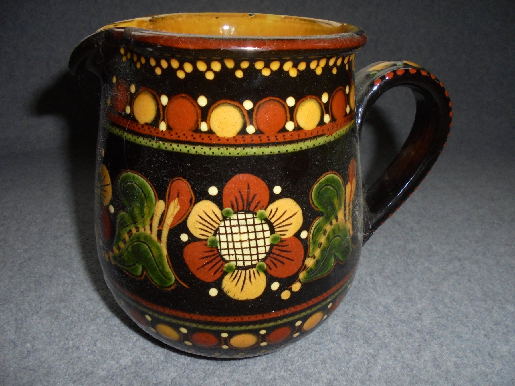 Caraffe: Keramik Krug "Bauernmalerei" – Usato da Rüschegg-Heubach venduto da Ofen111