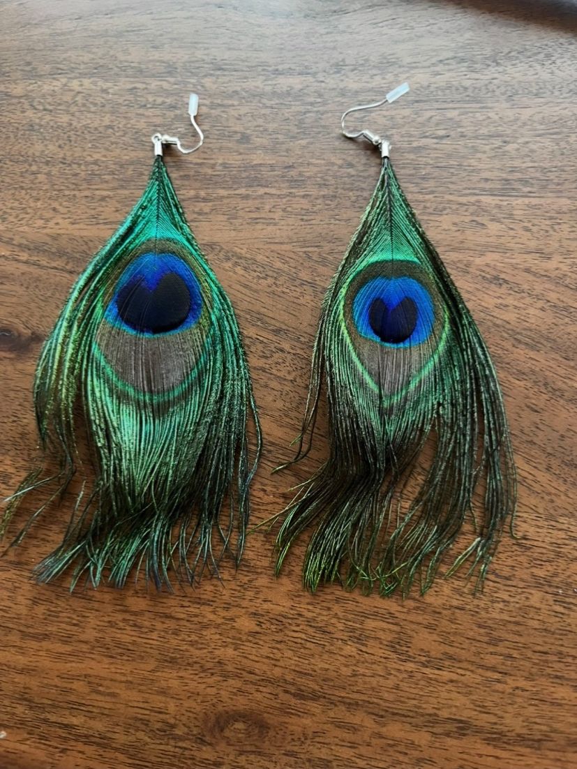 Orecchini pendenti & Orecchini a lobo: Pfauenfedern Ohrringe, Handmade, Modeschmuck – Nuovo (secondo la descrizione) da Gams venduto da Mariawicca