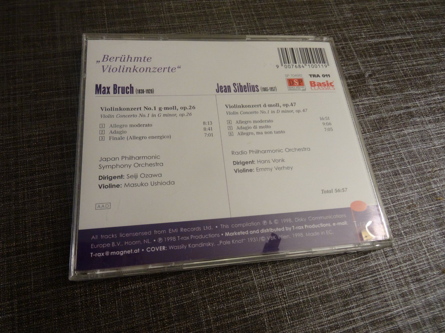 CD: Bruch Violinkonzert No 1. / Sibelius Violinkonzert CDDDDD – Usato da Olten venduto da Disc-Ausverkauf 1