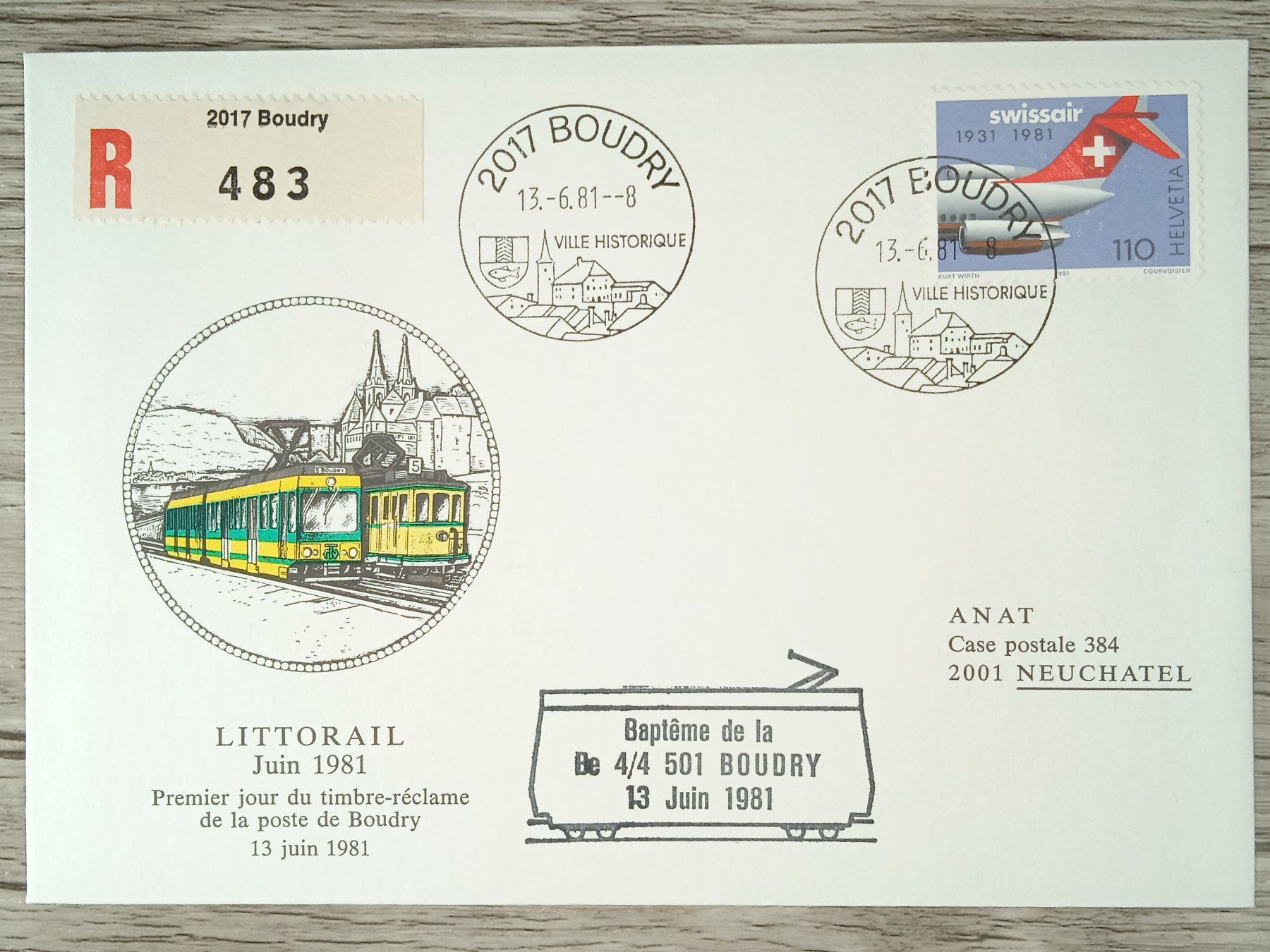 Tutti i francobolli: TR03 Enveloppe + Timbre Suisse 1981 – Usato da Cousset venduto da Patrick_Collections