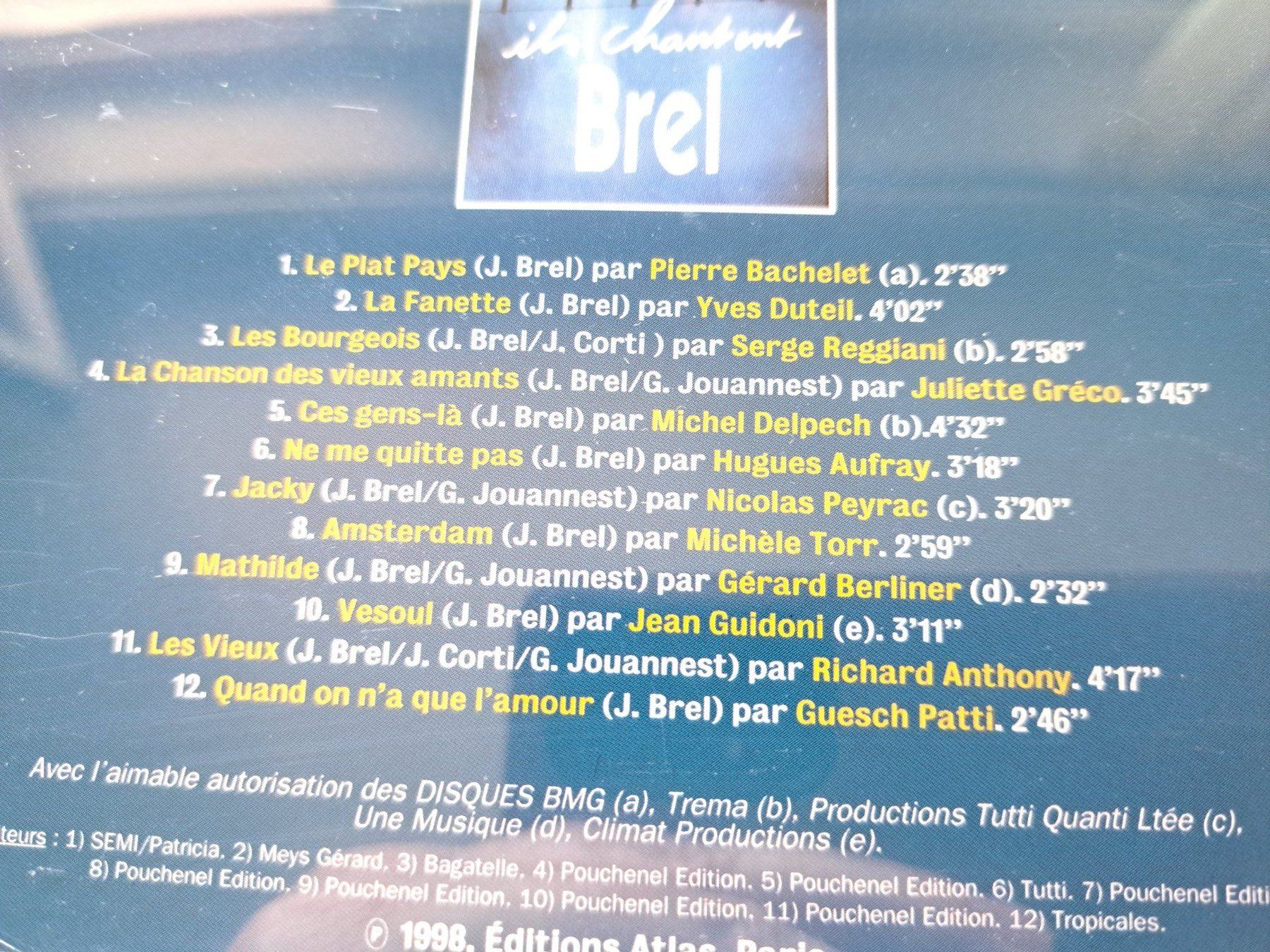 CD: CD Hommage - Ils chantent Brel  – Usato da Pully venduto da bro_n52j 1
