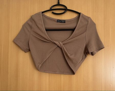 Top court beige taille XS - tissu extensible