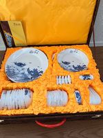 56-teiliges chinesisches Geschirrset weisses Porzellan NEU