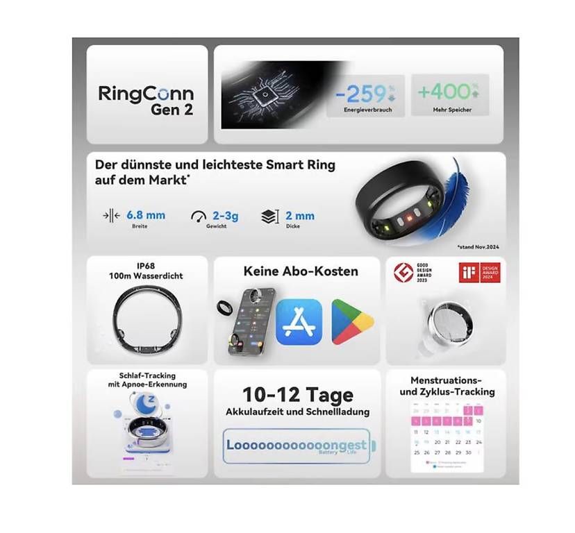 Anelli: Smart Ring RingConn Gen 2 Air, 8, con garanzia – Usato da Castione venduto da Jacky3984 1
