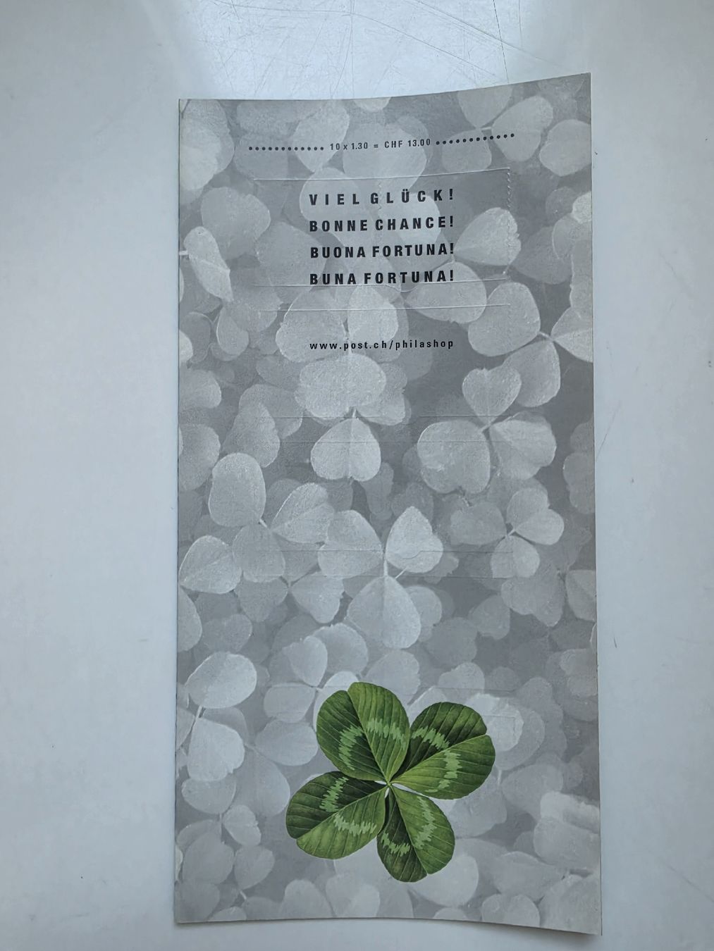 Alle Briefmarken: Briefmarken Glücksklee 10 Stk Folder KB ** – Neu und originalverpackt aus Zürich von ZH-Vintage 1