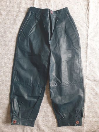 Leder Hose NEU gefüttert Gr. small, 36 (it.42) blau