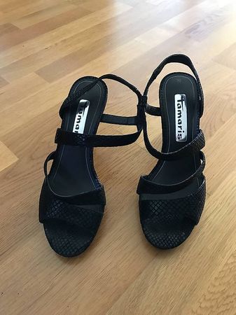 Tamaris, Sandalen in Kroko-Optik, Grösse 39