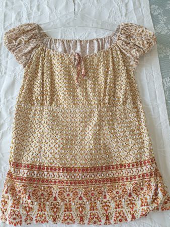 Bluse Top aus Thailand bestickt mit Dekoperlen Gr. 38/M