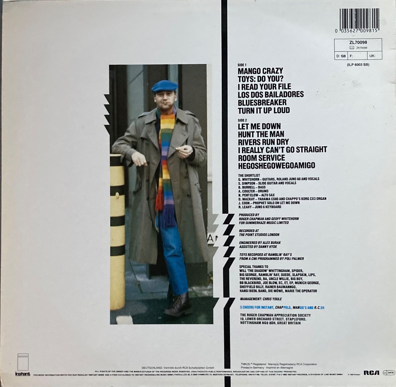 Vinyles: ROGER CHAPMAN - MANGO CRAZY – D'occasion à Poliez-Pittet par Newtown-Records 1