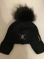 SLOKKER Wintermütze schwarz Bommel Strass Gr. 52