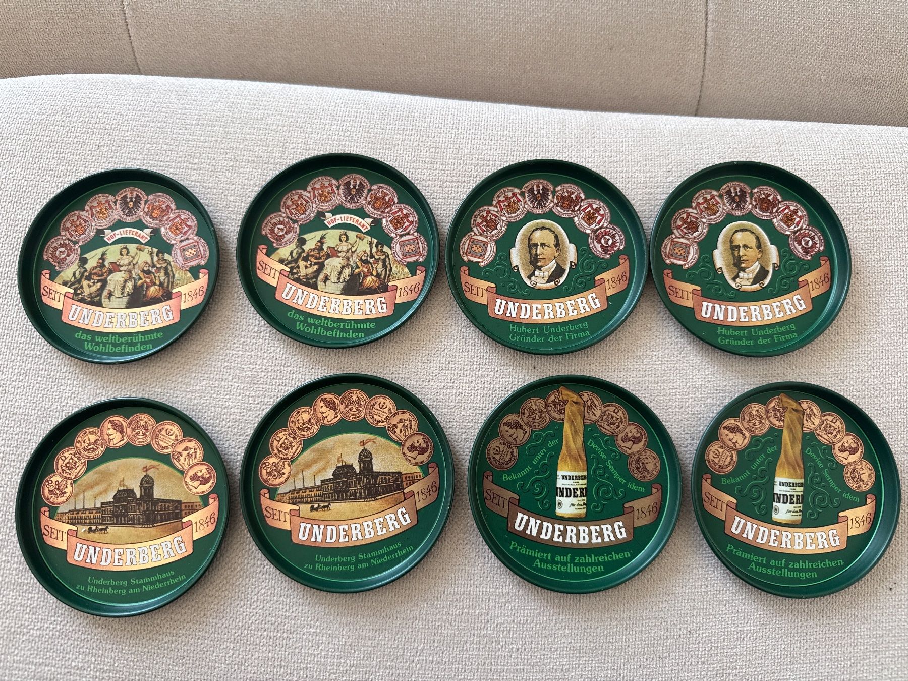 Untersetzer: 8 Underberg Untersetzer Metall – Gebraucht aus Neuhausen von D-MAC