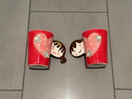 Lot de 2 tasses pour elle et lui avec cœur