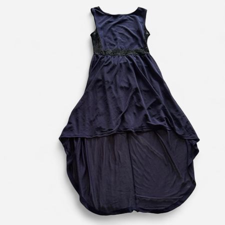 Elegant Navy Dress with Lace Detail